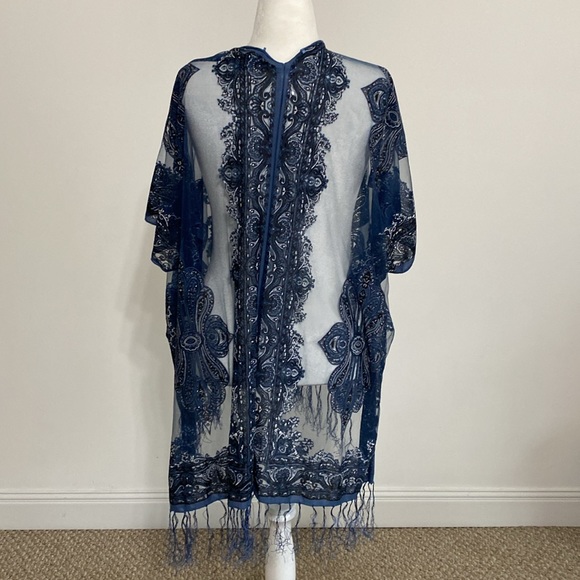 NWT Indigo Blue Dressy Wrap Perfect for Formal Occasions - Picture 8 of 10